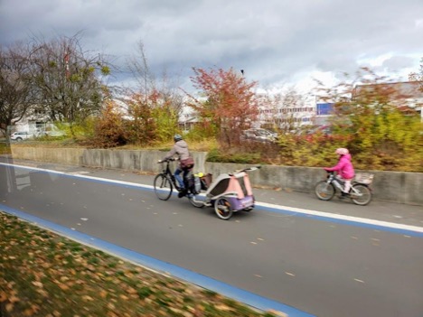 Family biking in Germany