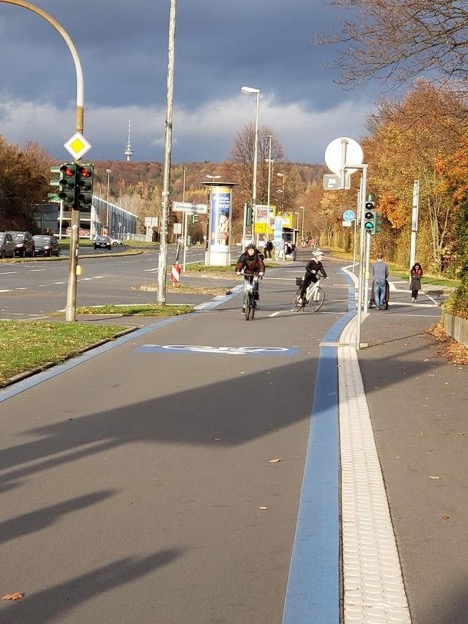 Person biking in Germany