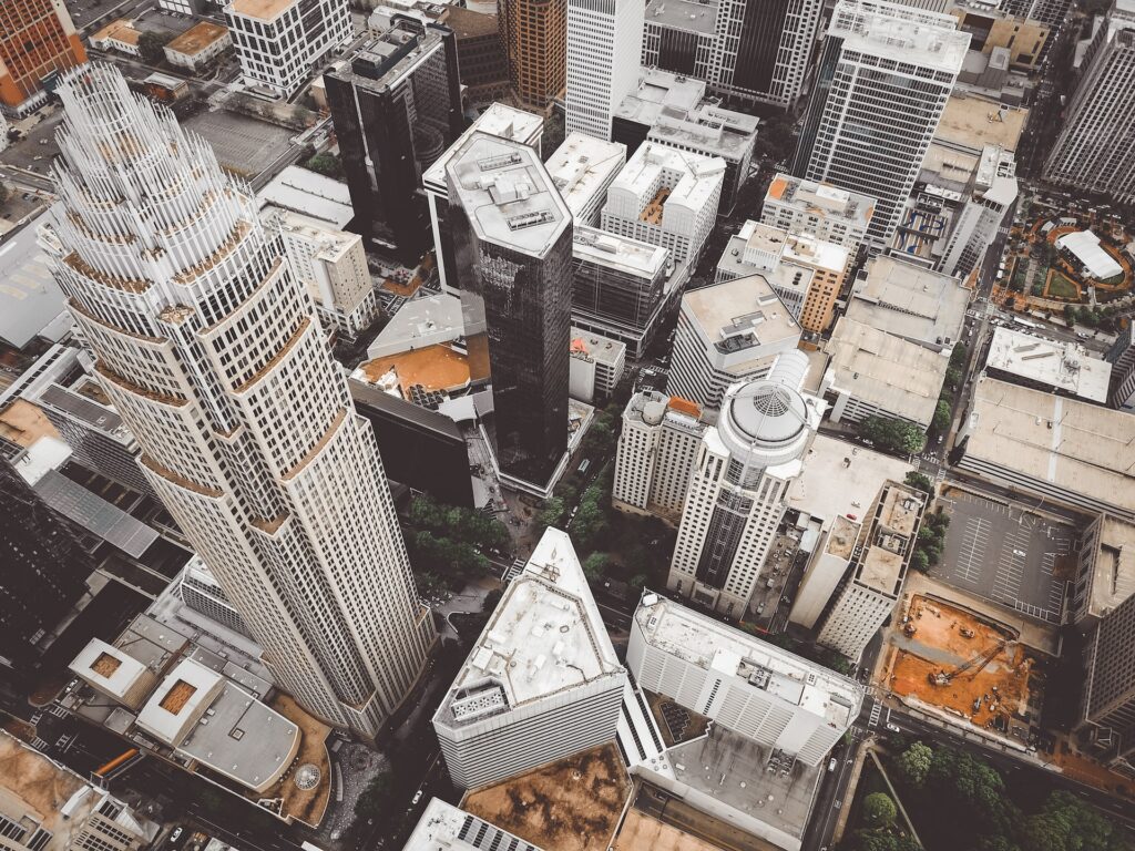 Here’s what Charlotte’s Strategic Mobility Plan means for the economy. Drone view of uptown Charlotte.