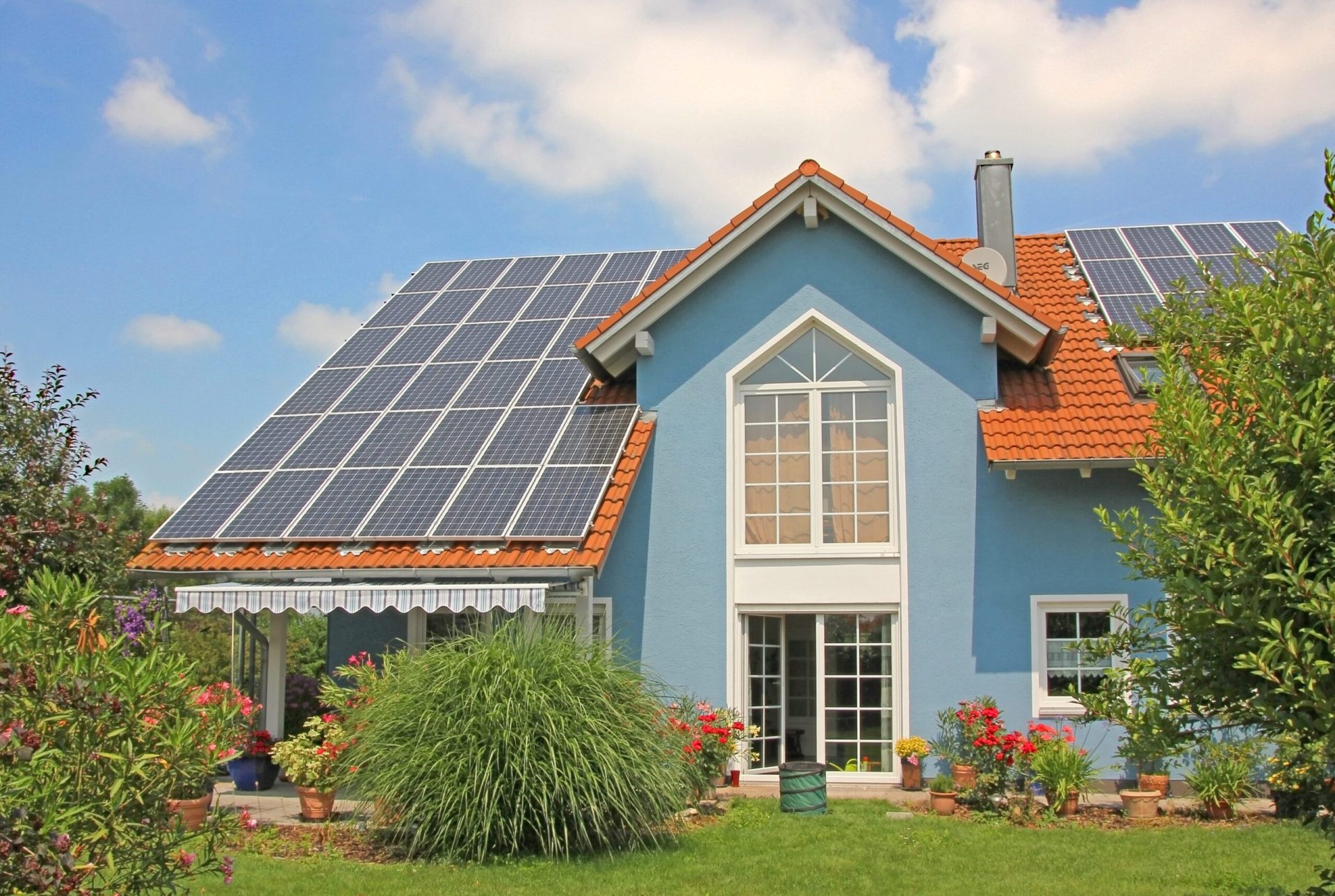 House with Solar Panels