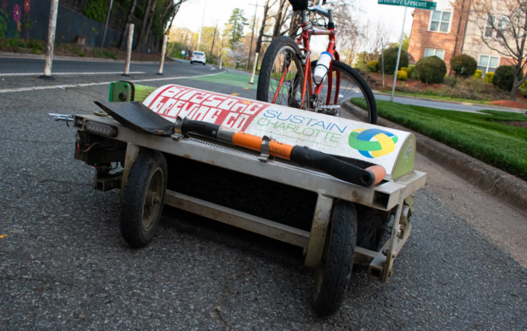 People-powered street sweeper