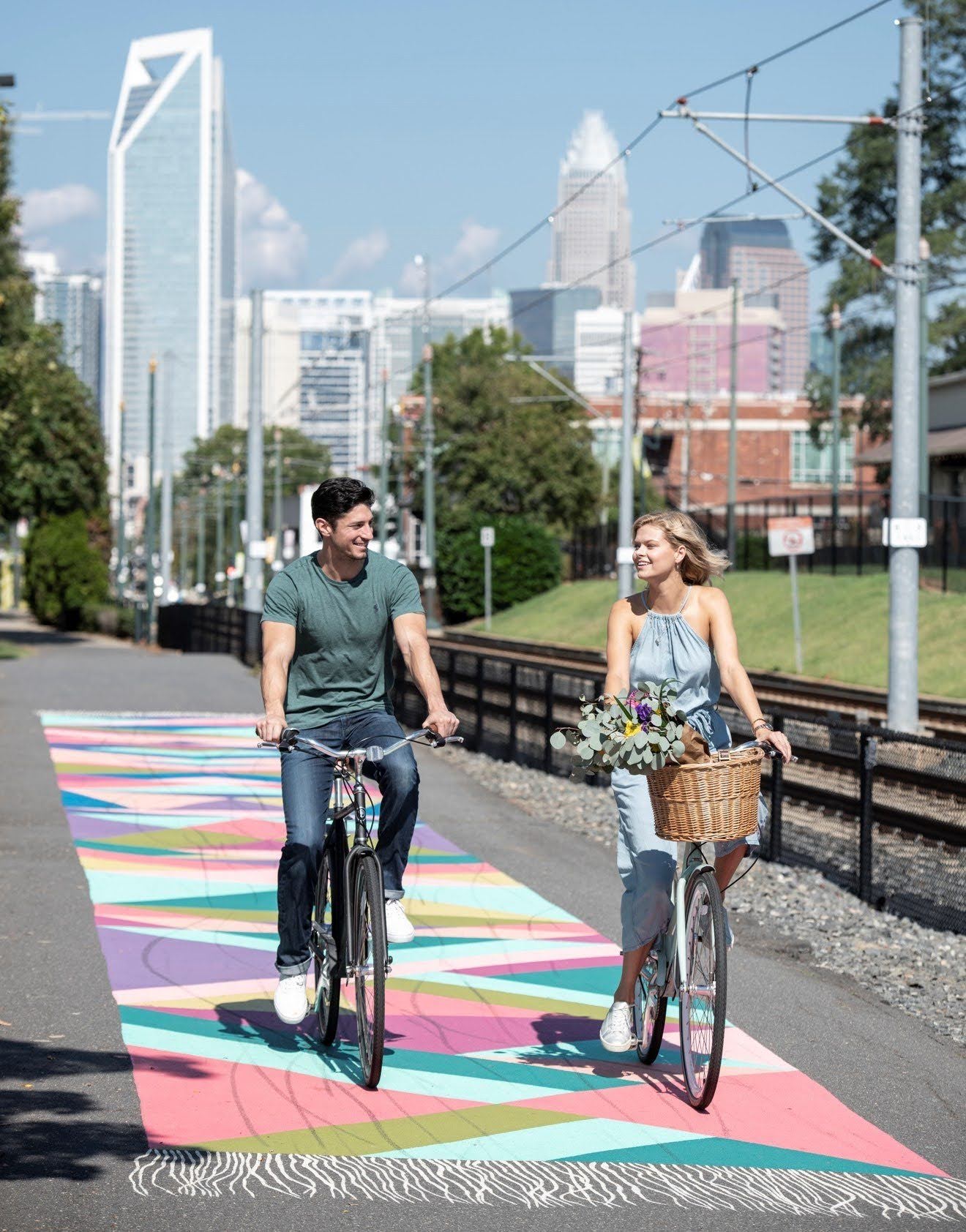 Bike riders on the rail trail