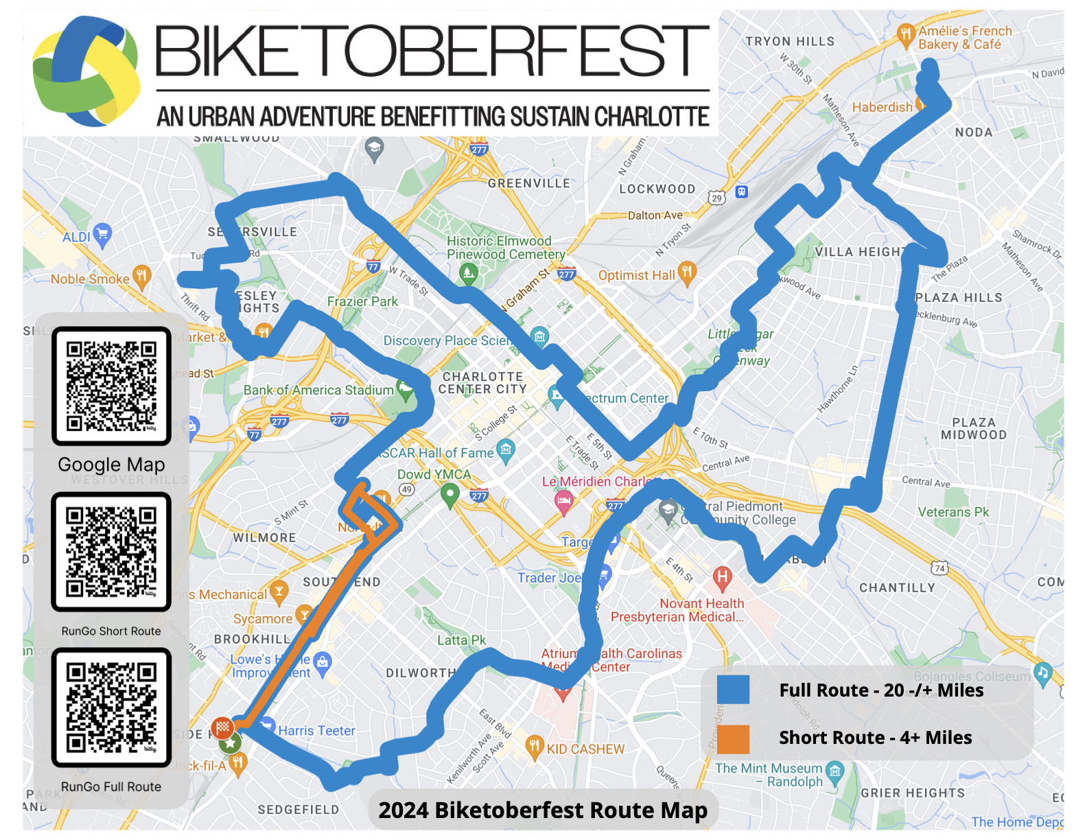 Biketoberfest 2024 route map with QR codes