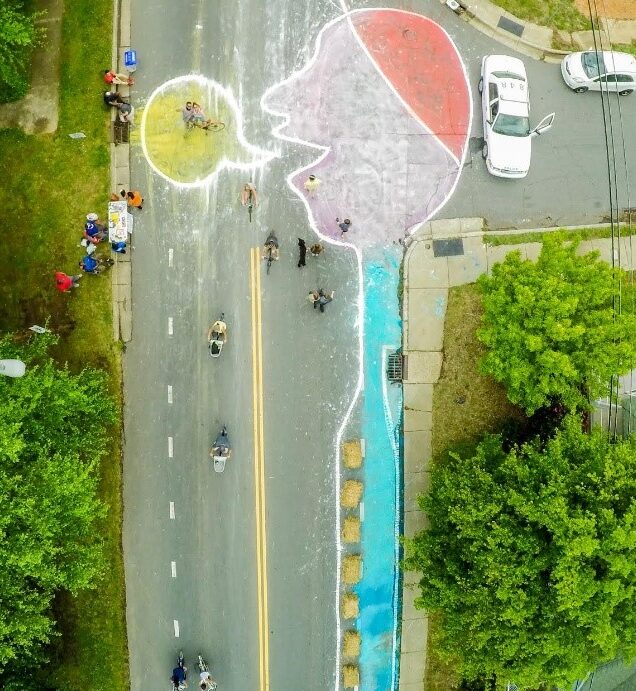 Ike the Protected Bike Lane at Open Streets 704